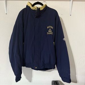 Vintage 90s Champion Navy and Yellow Notre Dame Jacket